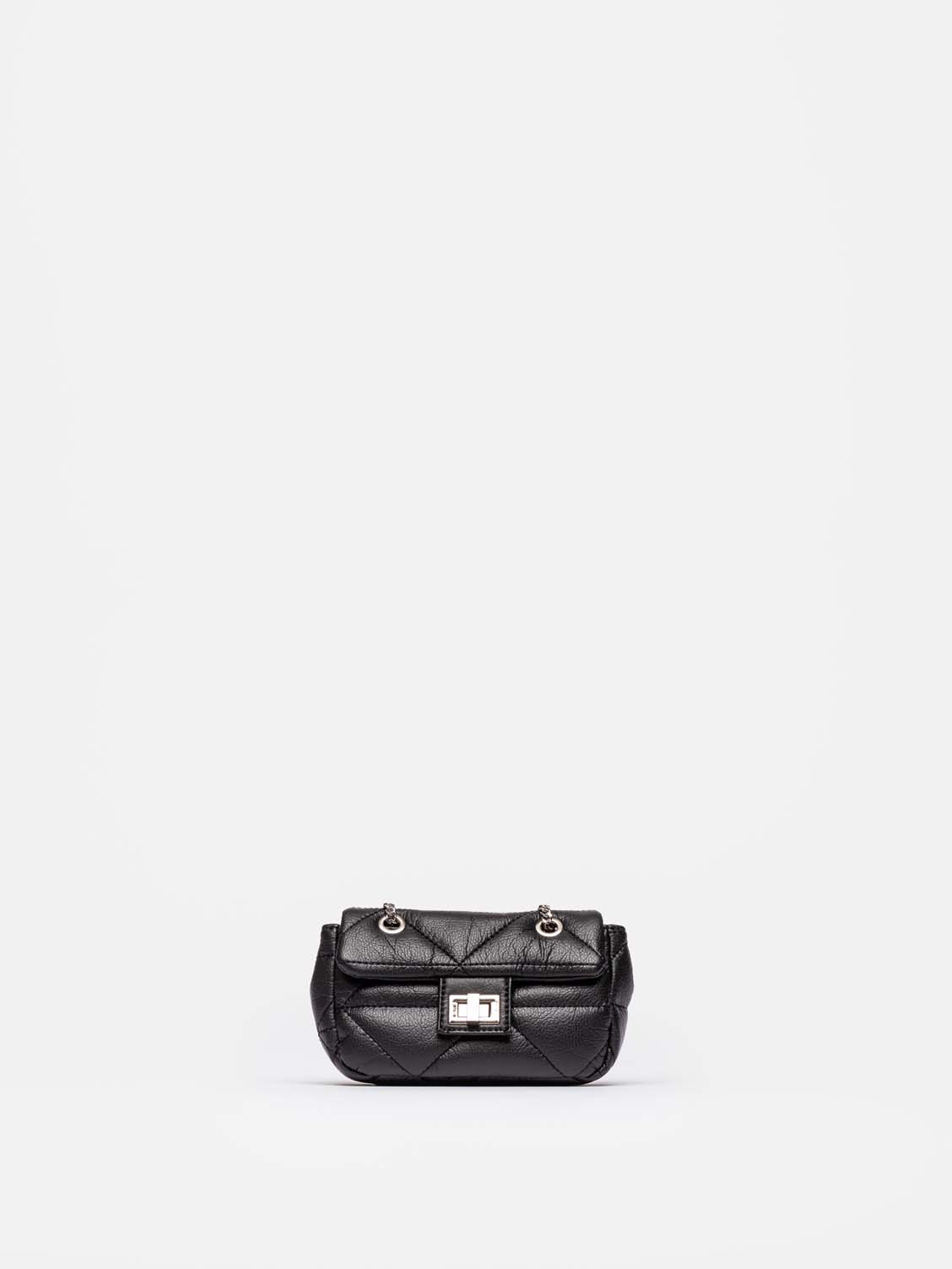 Mini Bag Rubby En Efecto Cuero Oveja Negro Prüne