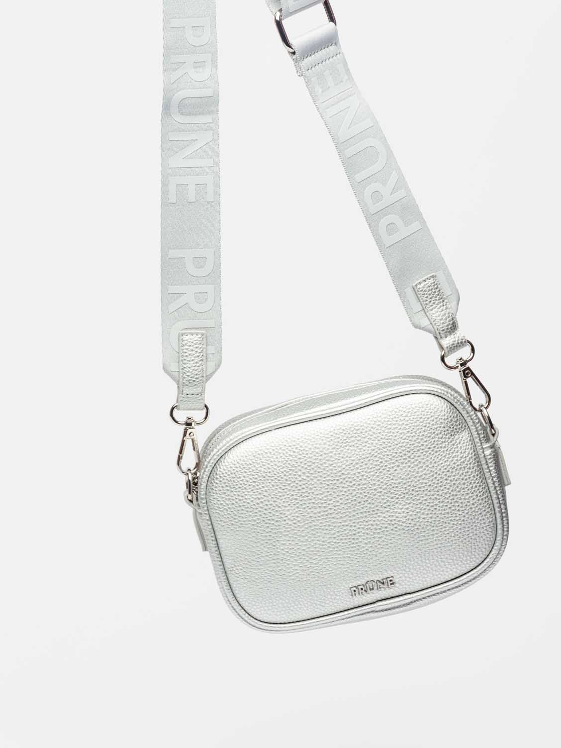 Mini Bag Adisa Efecto Cuero Plata Metalizado Prüne