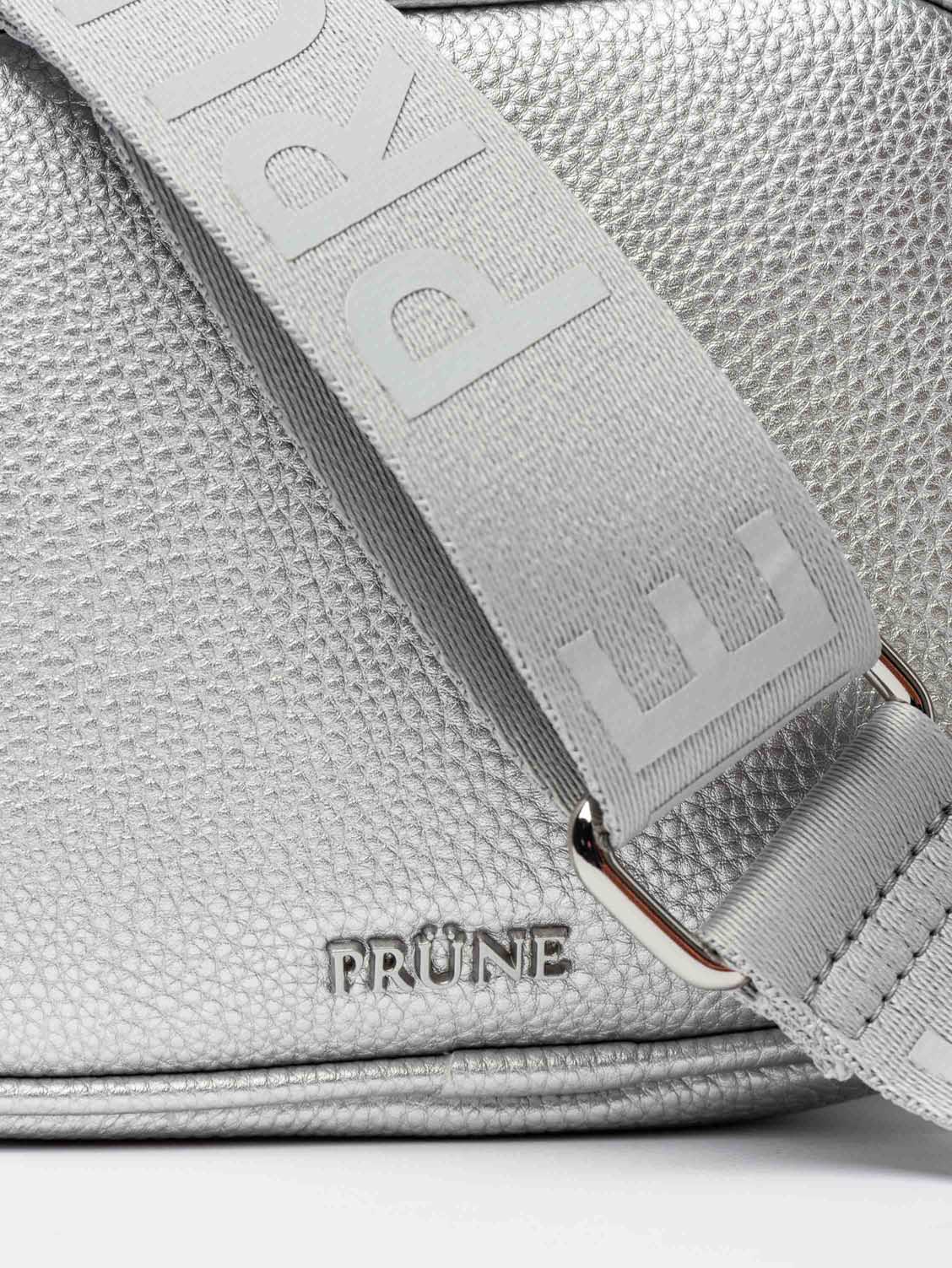 Mini Bag Adisa Efecto Cuero Plata Metalizado Prüne